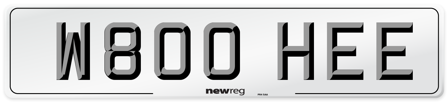 W800 HEE Number Plate from New Reg